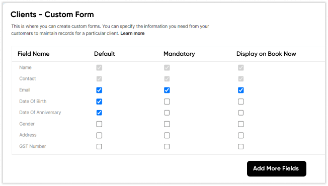 Add More Custom Field