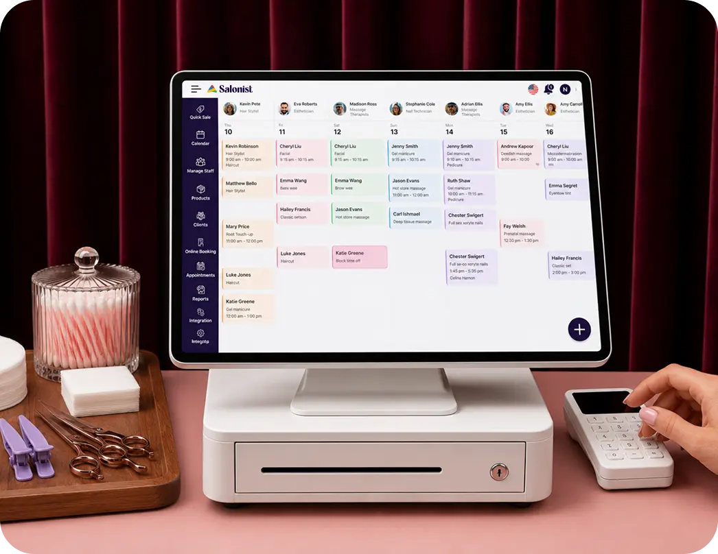 Salonist dashboard combining bookings, payments and reporting