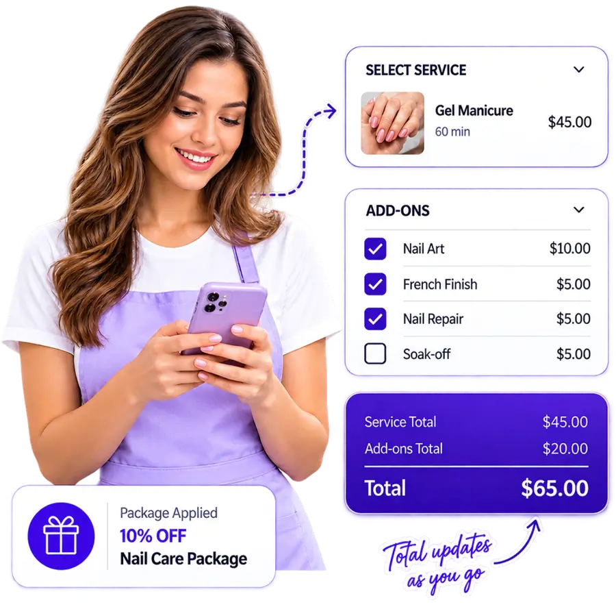 Services and add-ons total themselves