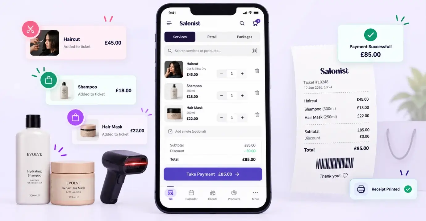Services and retail on one ticket