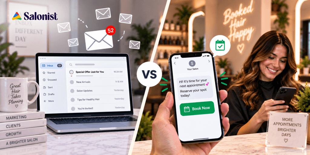 Email vs. Text Marketing for Salons: What Actually Books More Appointments